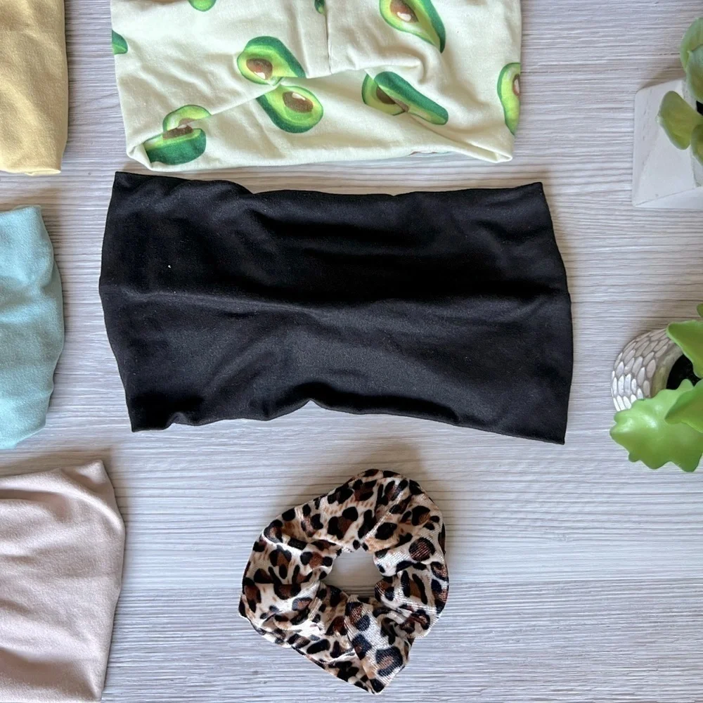 NEUTRAL headbands 8 prints colors and scrunchy EUC